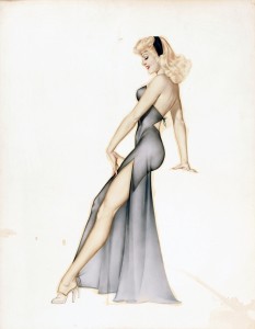 Esquire-calendar-girl-1946-watercolor-on-board-28-x-22-in-December