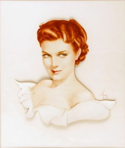 Permanent-Wave-Redhead-1941-gouache-on-paper-mounted-on-board-28-x-24-in