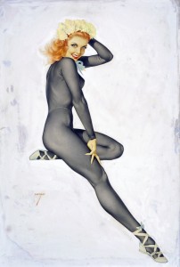 Sitting-Pretty-February-Pin-Up-for-The-Varga-Girl-calendar-1948-watercolor-and-gouache-on-board-29-x-19.5-in